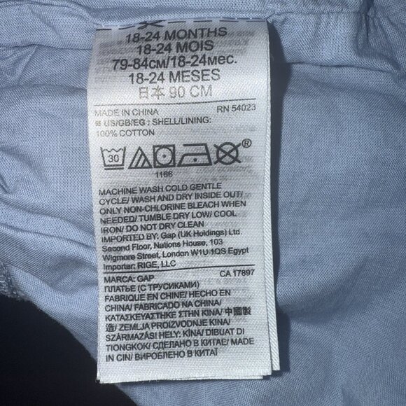 Baby Gap X Disney Princess Belle Dress Infant Girl Size 18-24 M Gray Blue Yellow - Picture 7 of 8